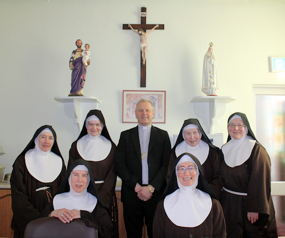 The Poor Clare Sisters are pictured here with the Bishop of Cork and Ross, Bishop Fintan Gavin, following their triennial elections in May The Poor Clare Sisters are pictured here with the Bishop of Cork and Ross, Bishop Fintan Gavin, following their triennial elections in May