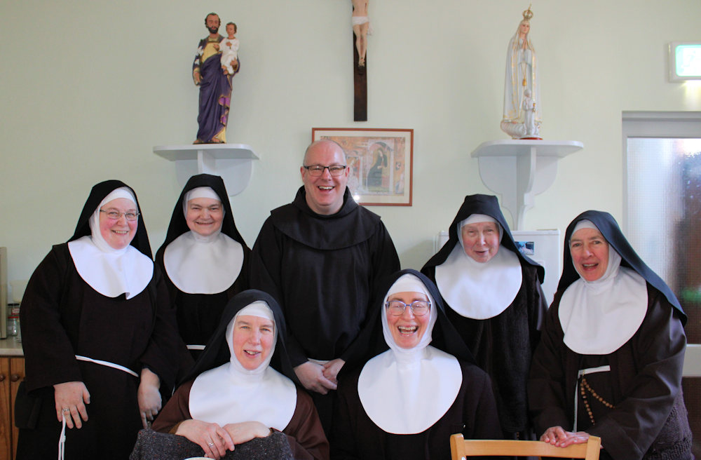 The community is pictured with Fr. Damian, O.F.M., who gave our Retreat during Lent, in preparation for Easter